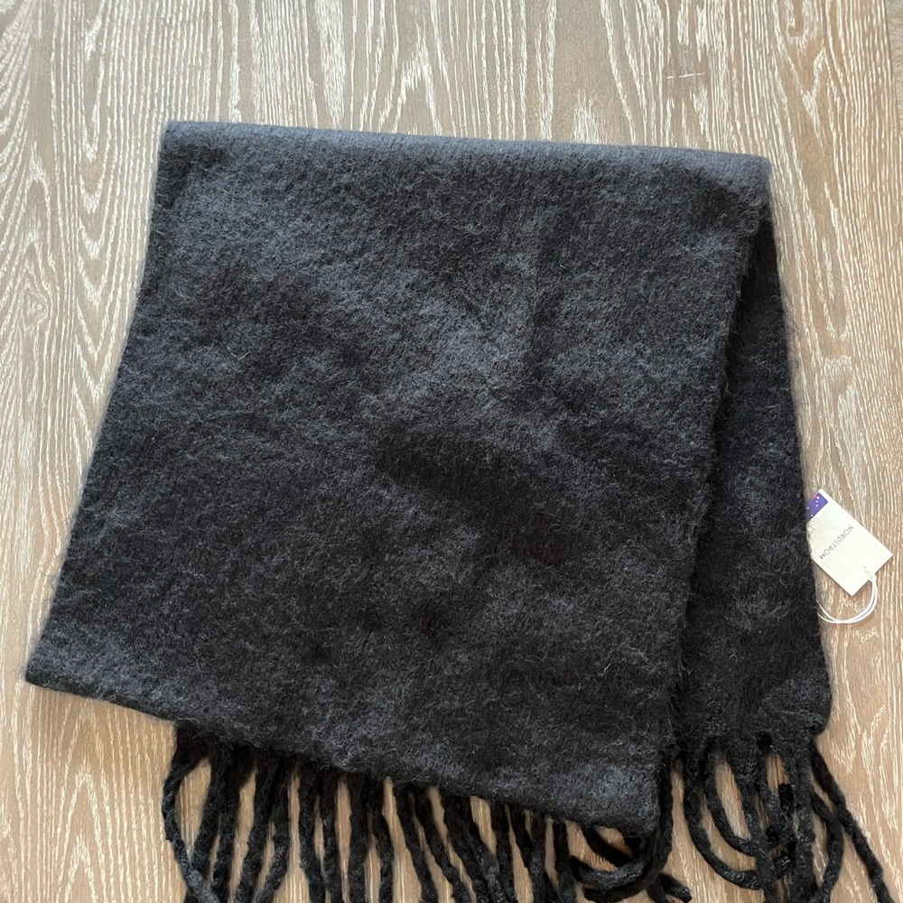 Nordstrom Cozy Black Large Scarf/Wrap